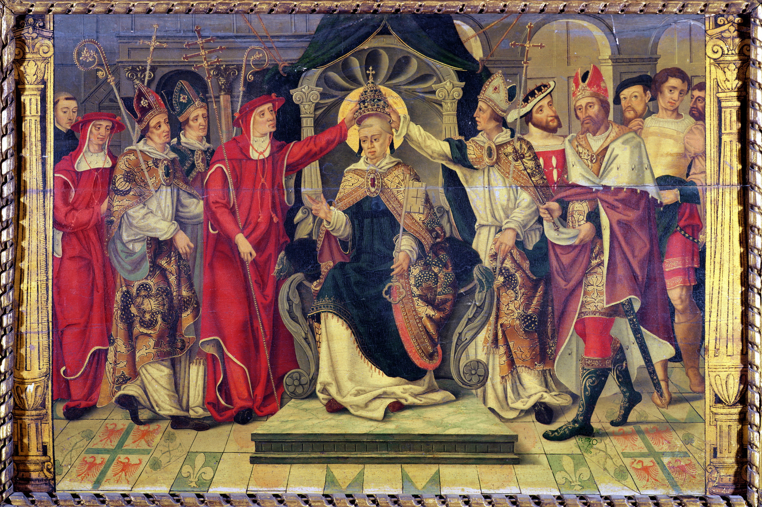 V vi век. Коронация Оттона 1. Папа Римский в средние века. Папа Римский Средневековая картина.