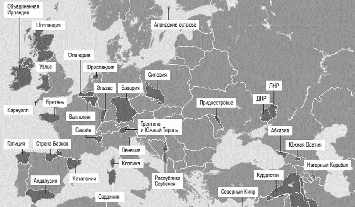 Карта сепаратизма в россии